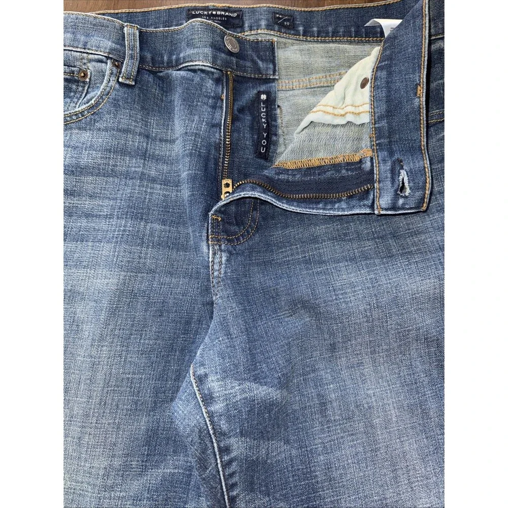 Lucky Brand 181 Relaxed Straight Blue Stretch Denim Jeans Mens W34 L30 Classic